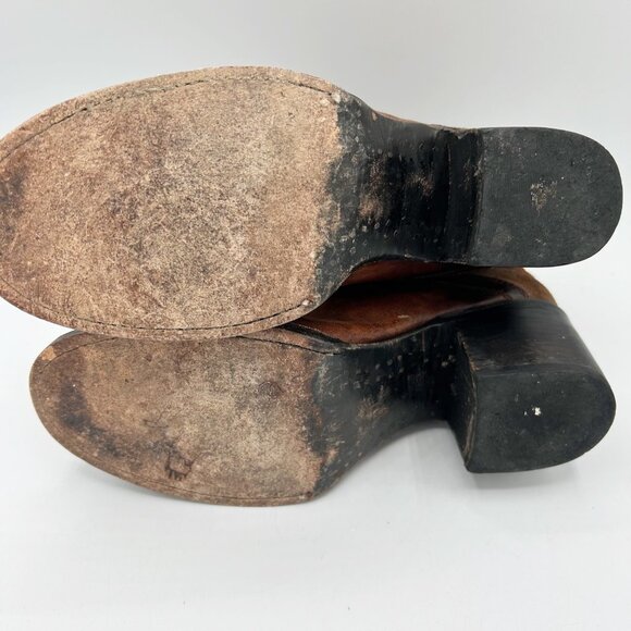 Free Bird Brown Leather Casey Boots Boho Distressed Size 8 Women's - Picture 6 of 6